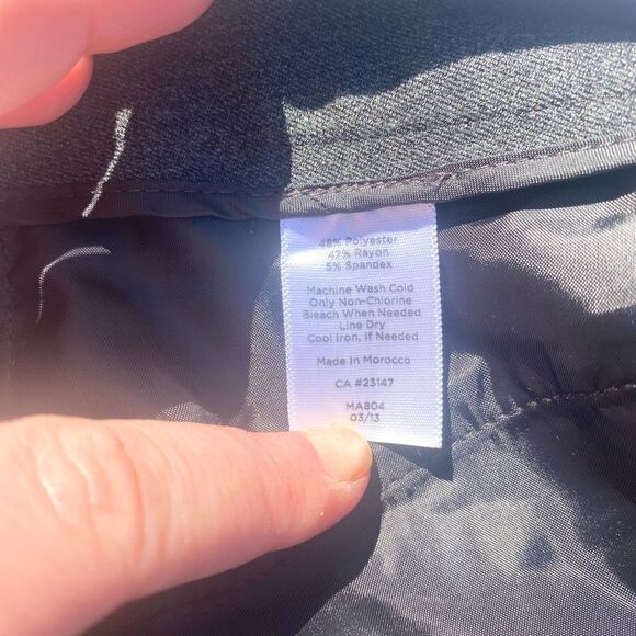 Talbots Dark Grey Twill Curvy Wide Leg Pleated Trousers - Picture 10 of 10